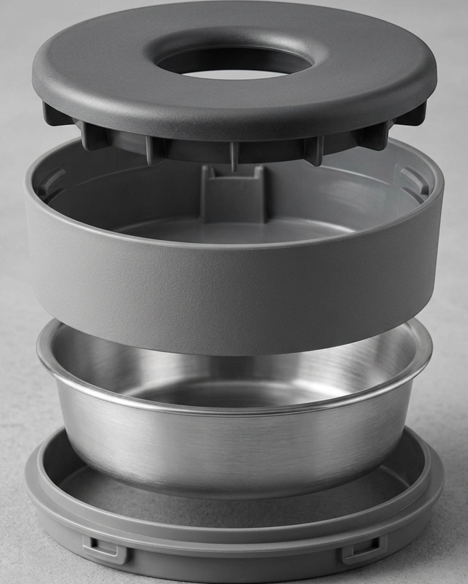 Blnkg Floating Disc Pet Water Bowl with Stainless Steel Insert 40 oz Smoke - Detail view