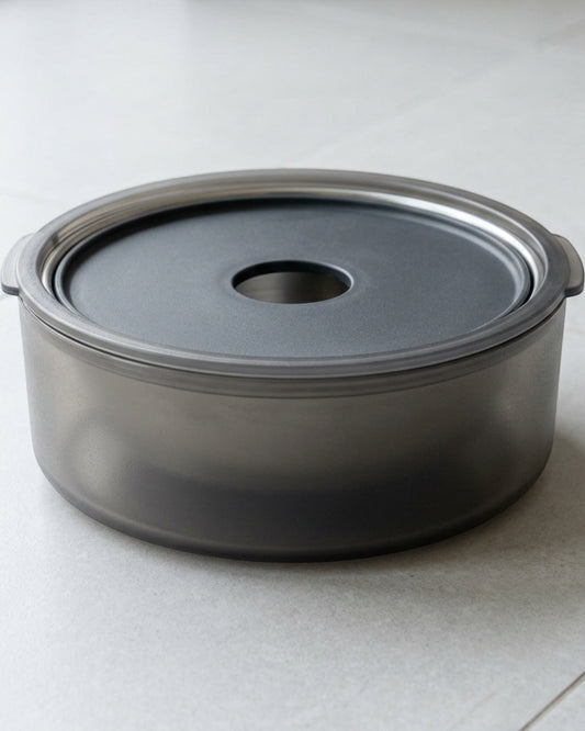Blnkg Floating Disc Pet Water Bowl with Stainless Steel Insert 40 oz Smoke - Lifestyle view