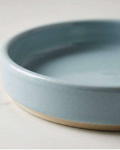 Blnkg Shallow Ceramic Cat Food Dish Mist 8 oz