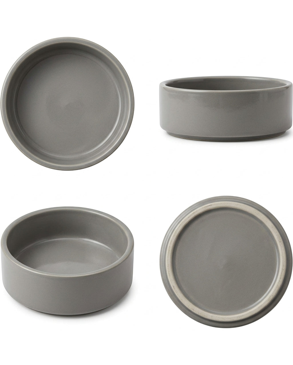 Blnkg Weighted Ceramic Dog Bowl Stone 24 oz