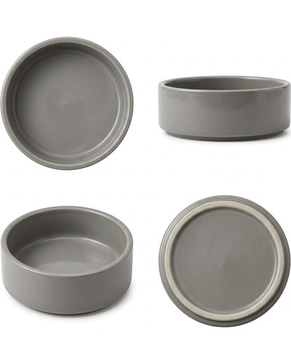 Blnkg Weighted Ceramic Dog Bowl Stone 24 oz